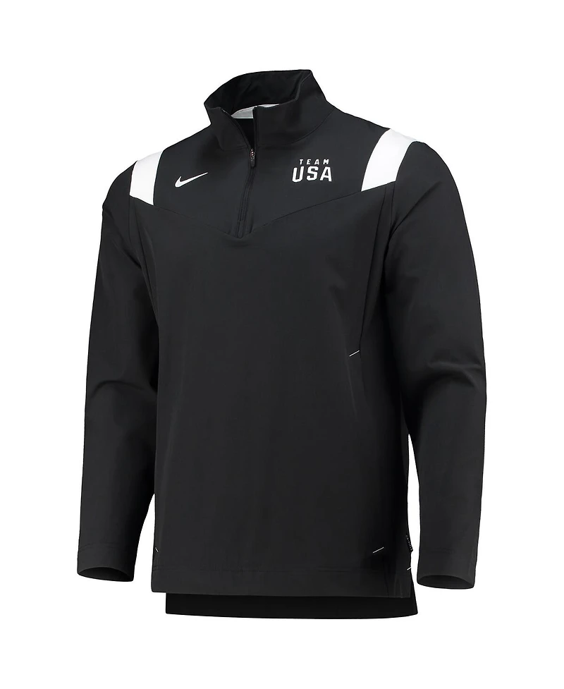 Men's Nike Black Team Usa On-Field Quarter-Zip Jacket