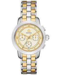 Tory Burch Women's Chronograph Two-Tone Stainless Steel Bracelet Watch 37mm