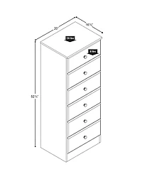 Prepac Astrid 6-Drawer Tall Chest