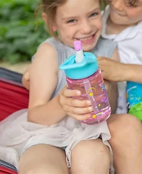 EcoVessel Splash Kids Eastman Tritan Plastic Bottle with Design and Flip Straw Lid, 12 oz