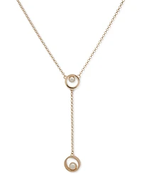 Karl Lagerfeld Paris Gold-Tone Imitation Pearl Lariat Necklace, 16" + 3" extender