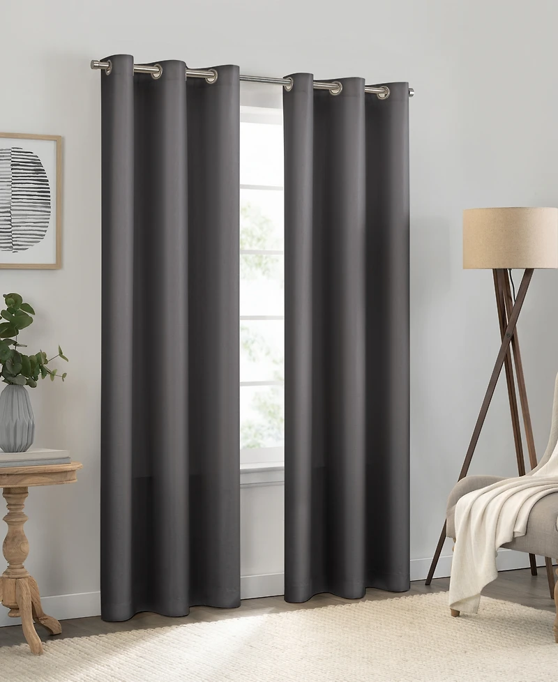 Eclipse Kendall Grommet Solid Textured Thermaback Blackout Curtain Panel, 54" x 42"