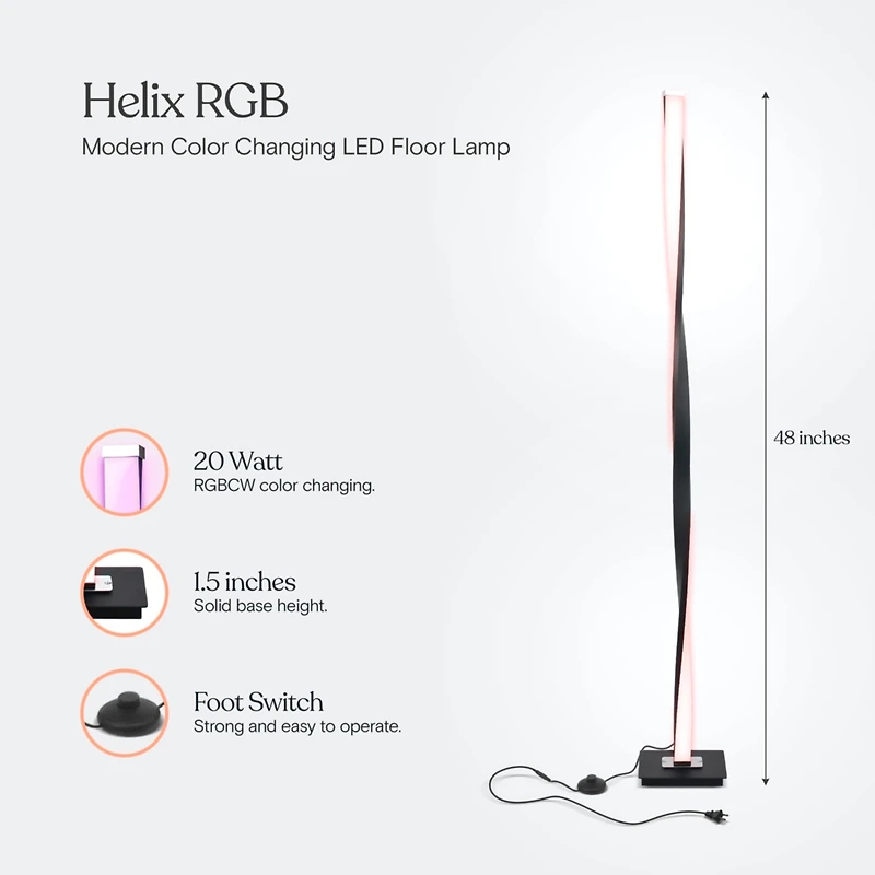Helix 48" Color Changing Led Column Floor Lamp