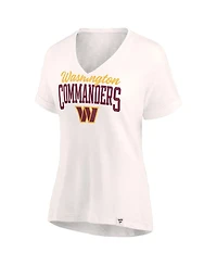 Women's Fanatics Oatmeal Washington Commanders Motivating Force V-Neck T-shirt