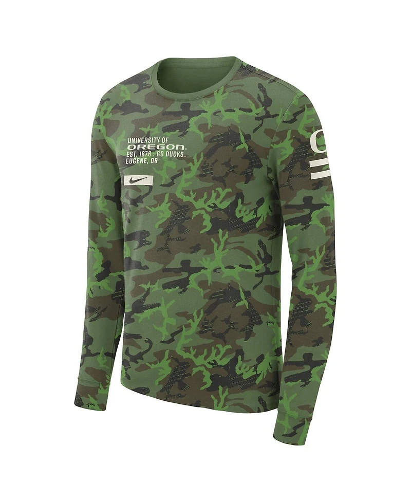 Men's Nike Camo Oregon Ducks Military-Inspired Long Sleeve T-shirt