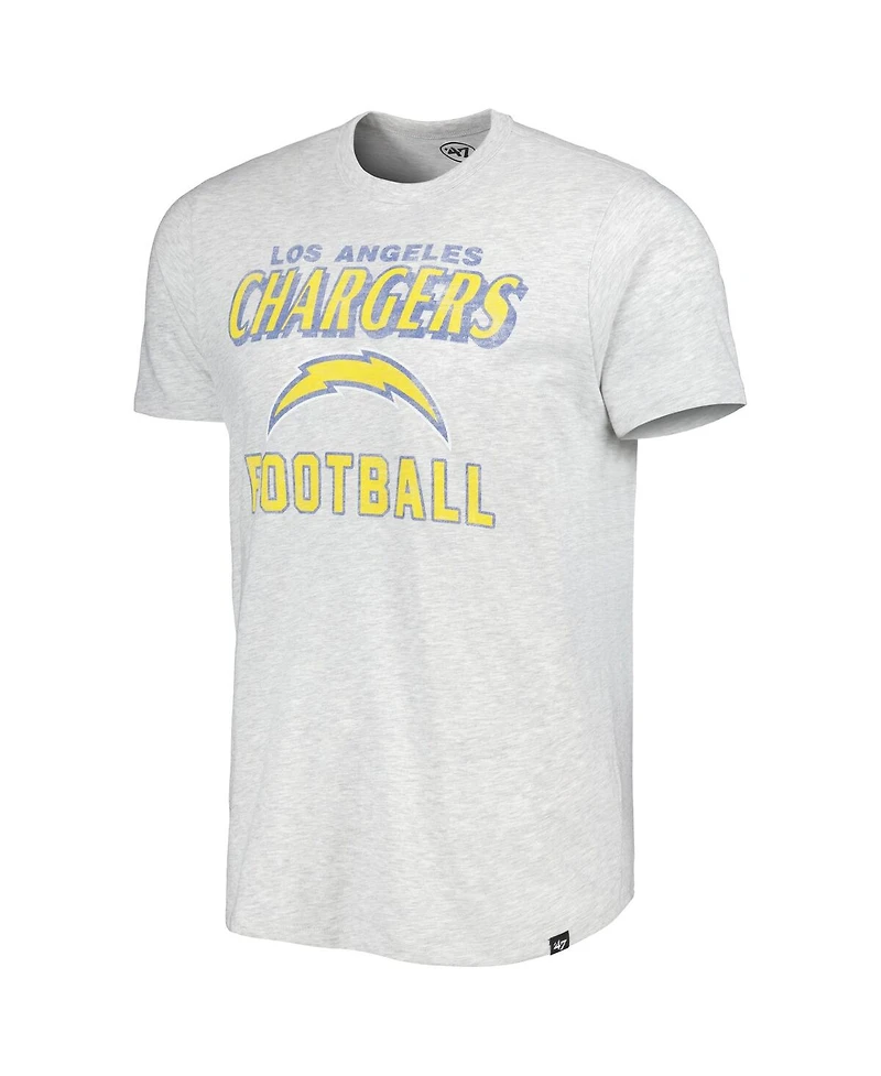 Men's '47 Brand Heathered Gray Los Angeles Chargers Brand Dozer Franklin T-shirt