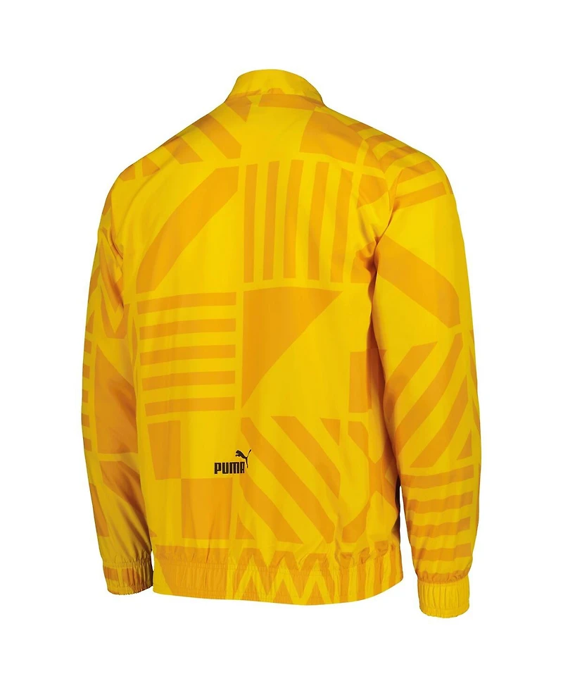 Men's Puma Yellow Manchester City Pre-Match Raglan Full-Zip Training Jacket