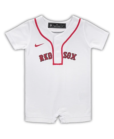 Newborn and Infant Boys and Girls Nike White Boston Red Sox Official Jersey Romper