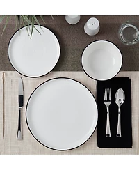 Tabletops Unlimited 12 Pc. Black Rim Dinnerware Set, Service for 4