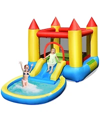 Inflatable Bounce House Kids Slide Jumping Castle Bouncer w/ balls Pool & Bag