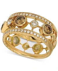 Le Vian Chocolate Diamond (7/8 ct. t.w.) & Vanilla Diamond (1/2 ct. t.w.) Openwork Ring in 18k Gold