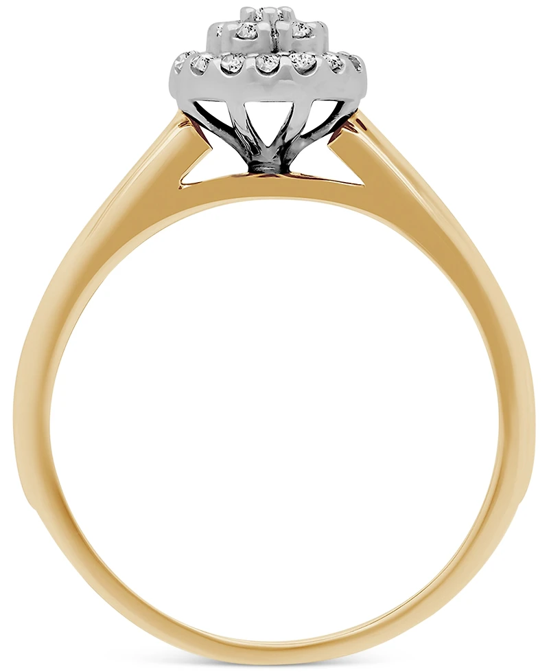 Diamond Halo Cluster Bridal Set (1/3 ct. t.w.) 14k Two-Tone Gold