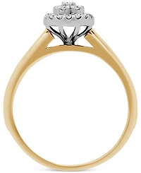 Diamond Halo Cluster Bridal Set (1/3 ct. t.w.) 14k Two-Tone Gold