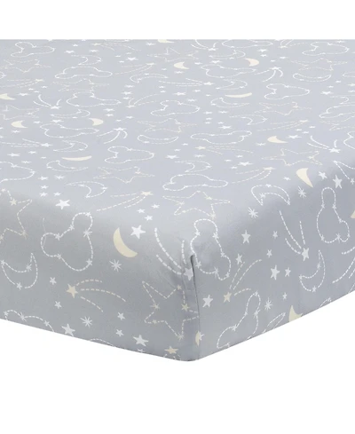 Lambs & Ivy Baby Disney Mickey Mouse Gray/Yellow Celestial Fitted Crib Sheet by