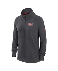 Women's Nike Charcoal San Francisco 49ers Premium Raglan Performance Half-Zip Sweatshirt