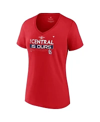 Women's Fanatics Red St. Louis Cardinals 2022 Nl Central Division Champions Plus V-Neck T-shirt