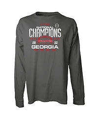 Women's Blue 84 Gray Georgia Bulldogs Four-Time College Football National Champions Overdye Long Sleeve T-shirt
