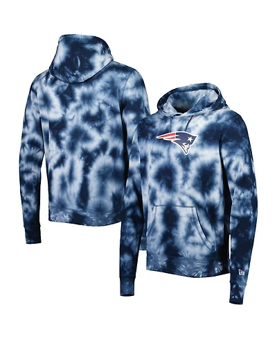 Men's New Era Navy New England Patriots Team Tie-Dye Pullover Hoodie