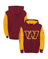 Big Boys Burgundy, Gold Washington Commanders Poster Board Full-Zip Hoodie