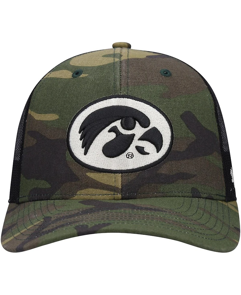 Men's '47 Brand Camo, Black Iowa Hawkeyes Team Logo Trucker Snapback Hat