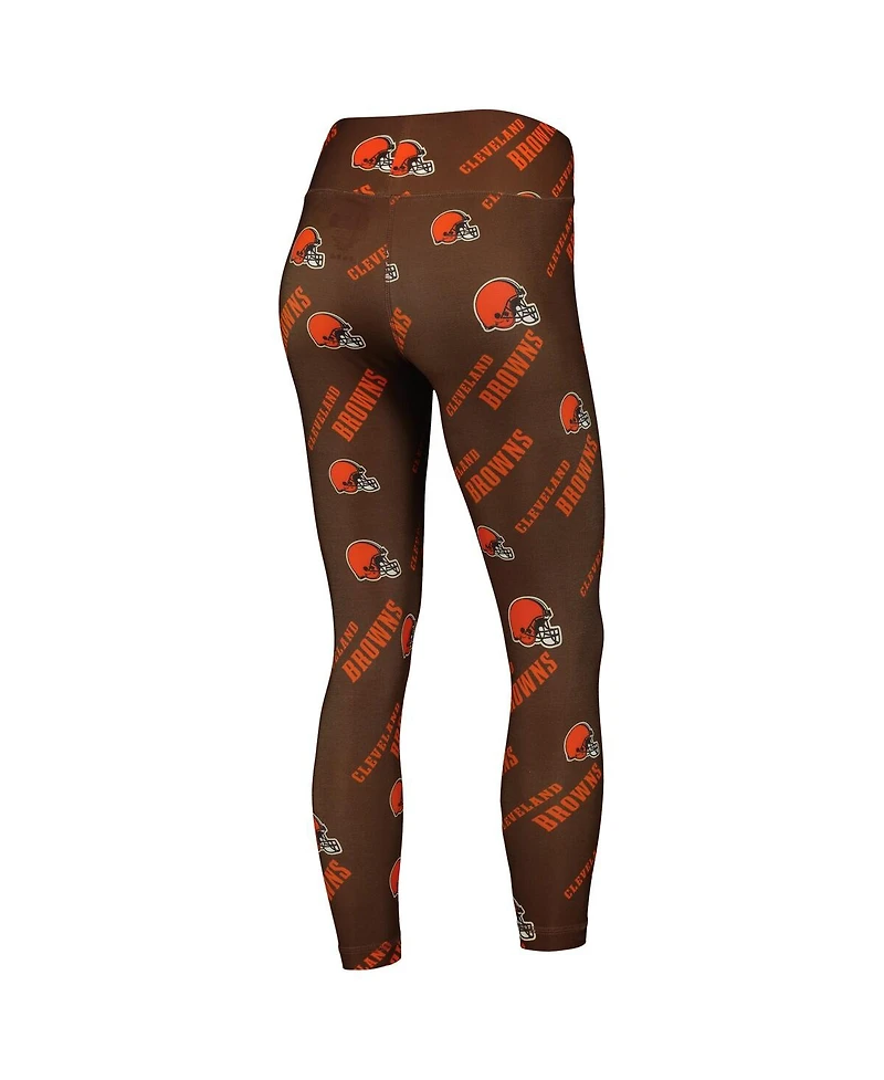 Women's Concepts Sport Brown Cleveland Browns Breakthrough Allover Print Leggings