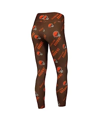 Women's Concepts Sport Brown Cleveland Browns Breakthrough Allover Print Leggings