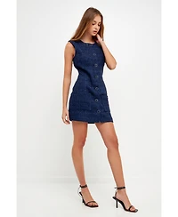 endless rose Women's Tweed Sleeveless Sheath Dress