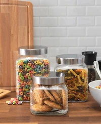 Style Setter Retro Design Glass Canister Set, 3 Piece