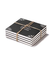 American Atelier 4.25'' D Happy Place Ceramic Coasters Set, 4 Piece