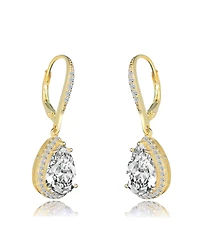 Sterling Silver Cubic Zirconia Pear Drop Earrings