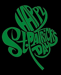 La Pop Art Women's St. Patrick's Day Shamrock Word V-neck T-shirt