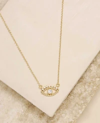 Ettika All Knowing Eye Faux Cubic Zirconia Necklace