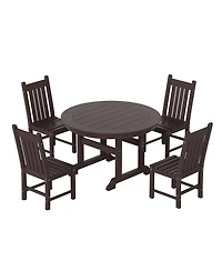 WestinTrends 5 Piece Outdoor Patio Dining Set Round Table and Chair