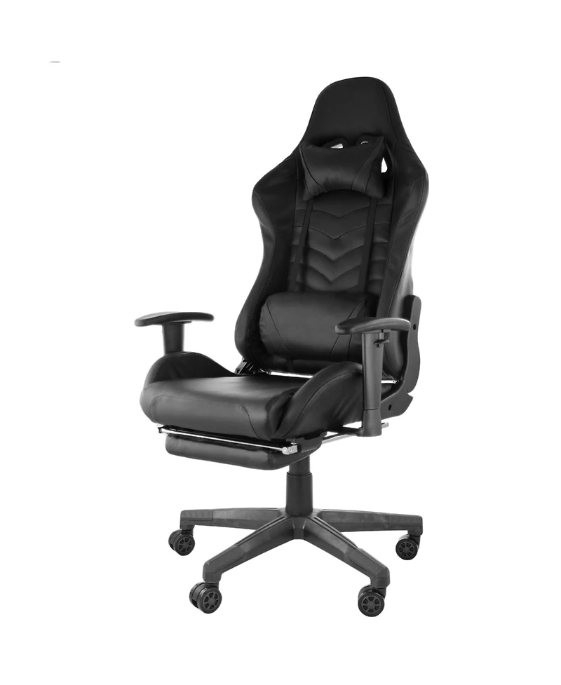 GameFitz Adjustable Gaming Chair with Retractable Foot Rest