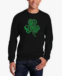 La Pop Art Men's St. Patrick's Day Shamrock Word Crewneck Sweatshirt