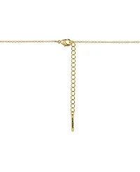 Unwritten 14K Gold Flash-Plated Cubic Zirconia Double Butterfly Necklace with Extender