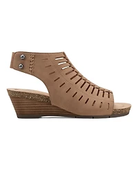 Earth Women's Hana Round Toe Laser Cut Dress Sandals