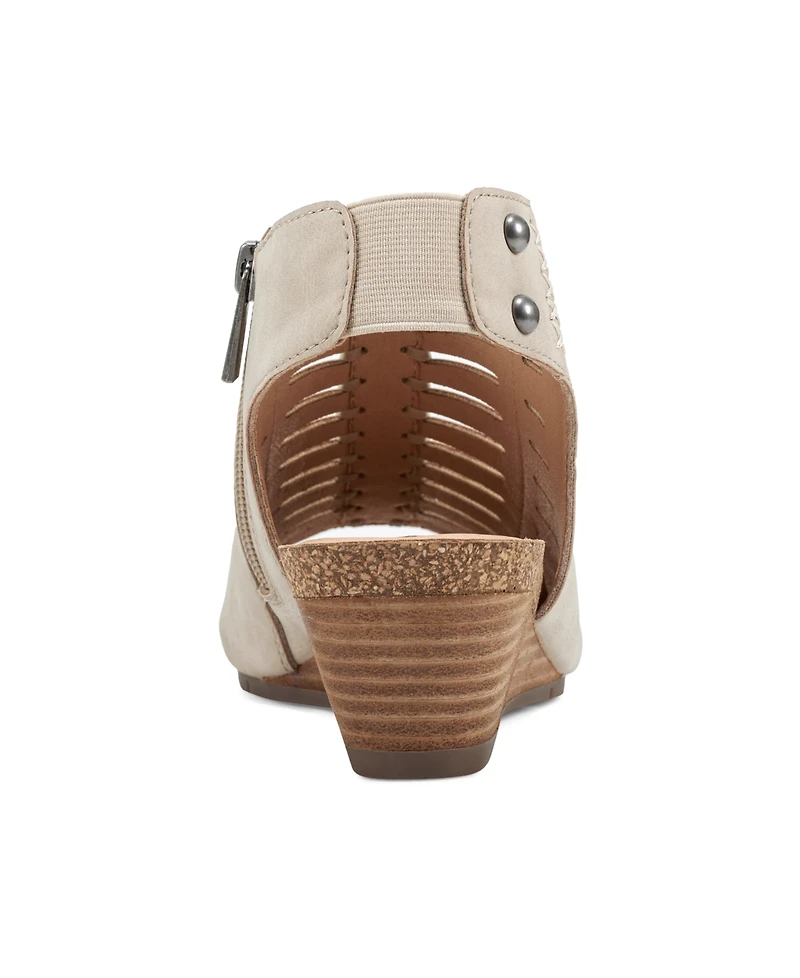 Earth Women's Hana Round Toe Laser Cut Dress Sandals