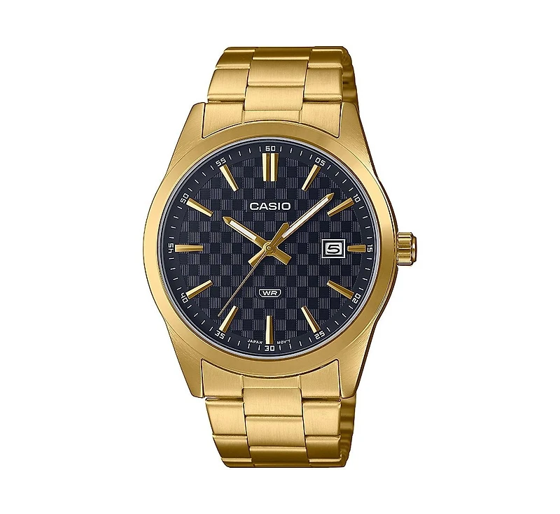 Casio Men's Three-Hand Gold-Tone Stainless Steel Watch 41mm, MTPVD03G-1A