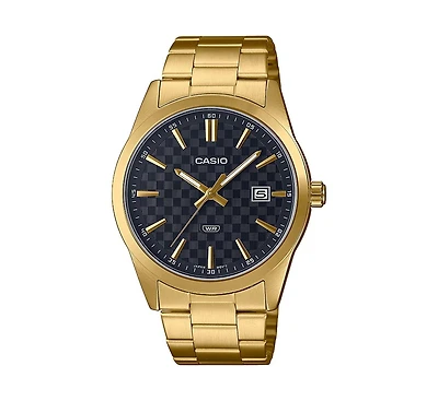 Casio Men's Three-Hand Gold-Tone Stainless Steel Watch 41mm, MTPVD03G-1A