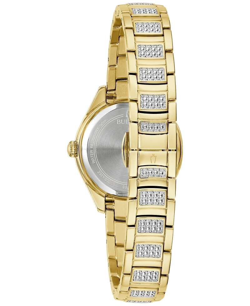 Bulova Women's Crystal Gold-Tone Stainless Steel Bracelet Watch 29mm