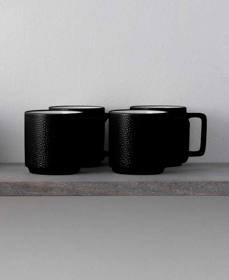 Noritake Colortex Stone Stax Mugs, Set of 4
