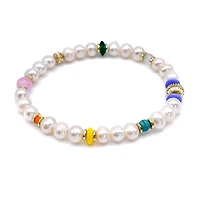 Bowood Lane Non-Tarnishing Gold Filled Balls and Freshwater Pearls Stretch Bracelet