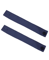 13-Inch Outdoor Curtain Tiebacks with Buttons - Spun Polyester with Resin Buttons - 2-Pack - Blue