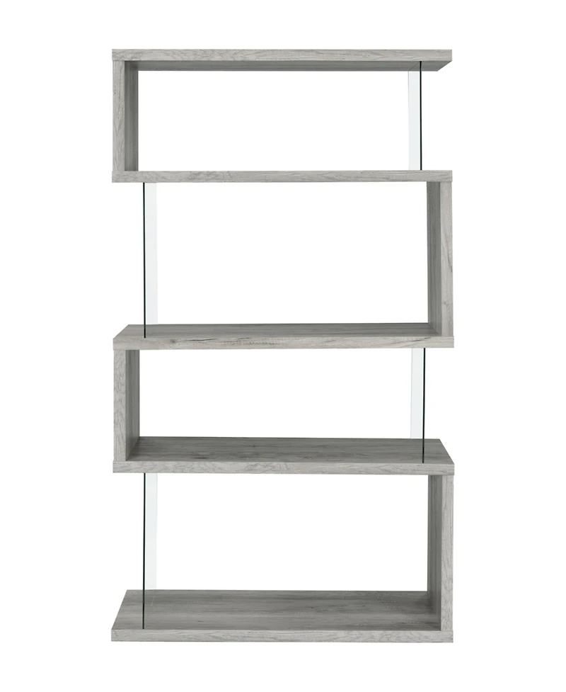 Coaster Home Furnishings 63" Glass 4-Shelf Bookcase with Glass Panels