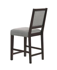 Coaster Home Furnishings 2-Piece Asian Hardwood Upholstered Open Back Counter Height with Footrest Stools Set