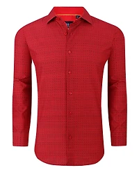 Azaro Uomo Men's Plaid Four-Way Stretch Button Down Slim Fit Shirt
