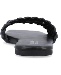 Journee Collection Women's Sawyerr Braided Single Band Flat Sandals