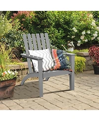 Costway Patio Adirondack Chair Acacia Wood Lounge Armrest Garden Deck