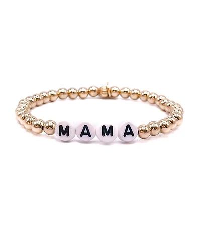 Bowood Lane Non-Tarnishing Gold filled, 5mm Ball "Mama" Stretch Bracelet